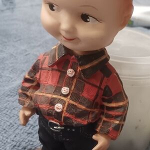 Plaid Shirt Doll Figurine